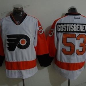 Herren Philadelphia Flyers #53 Shayne Gostisbehere Philadelphia Flyers Reebok Premier Auswärtstrikots Trikots – Weiß