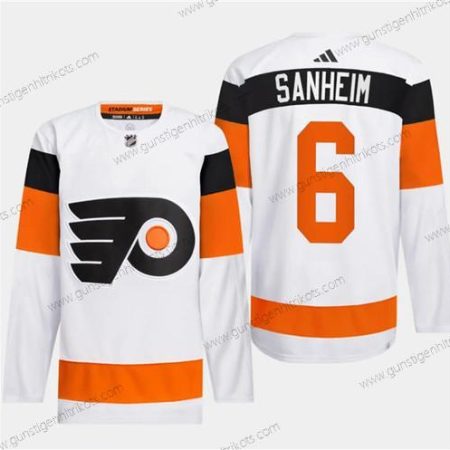 Herren Philadelphia Flyers #6 Travis Sanheim 2024 Stadium Series Strickerei Trikots – Weiß