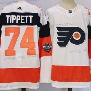 Herren Philadelphia Flyers #74 Owen Tippett 2024 Stadium Series Strickerei Trikots – Weiß