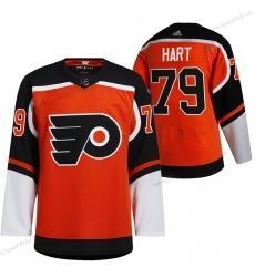 Herren Philadelphia Flyers #79 Carter Hart 2021 Rückseite Retro Authentisch Trikots – Orange