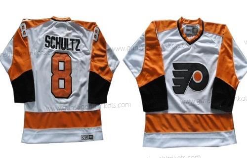 Herren Philadelphia Flyers #8 Dave Schultz Retro CCM Trikots – Weiß