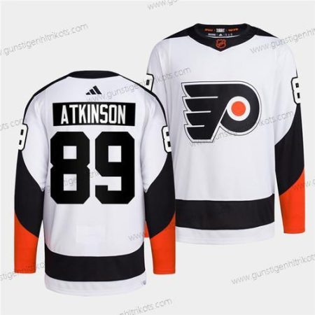 Herren Philadelphia Flyers #89 Cam Atkinson 2022 Rückseite Retro Strickerei Trikots – Weiß