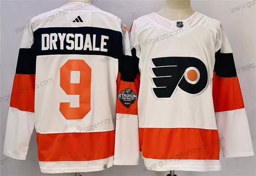 Herren Philadelphia Flyers #9 Jamie Drysdale 2024 Stadium Series Strickerei Trikots – Weiß