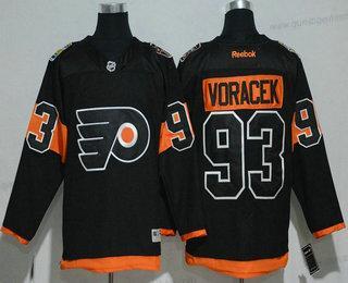 Herren Philadelphia Flyers #93 Jakub Voracek 2017 Stadium Series Strickerei NHL Reebok Hockey Trikots – Schwarz