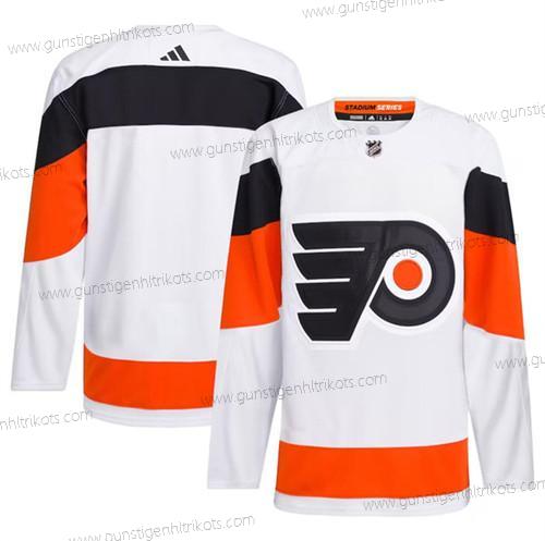 Herren Philadelphia Flyers Leer 2024 Stadium Series Strickerei Trikots – Weiß