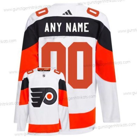 Herren Philadelphia Flyers Personalisiertes 2024 Stadium Series Strickerei Trikots – Weiß