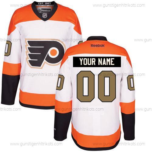 Herren Philadelphia Flyers Personalisiertes Ausweichtrikot 50Th Strickerei NHL Reebok Hockey Trikots – Weiß Gold