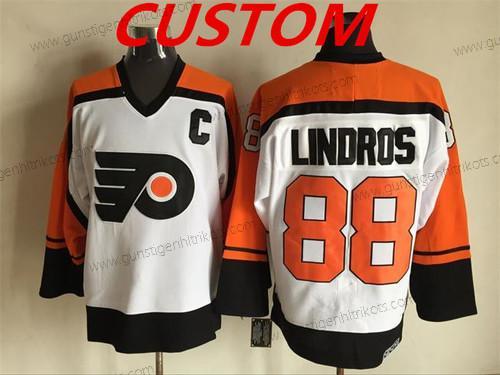 Herren Philadelphia Flyers Personalisiertes CCM Retro NHL Ice Hockey Trikots – Weiß Orange