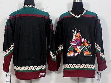 Herren Phoenix Coyotes Leer 1998 CCM Vintage Hockey Trikots – Schwarz