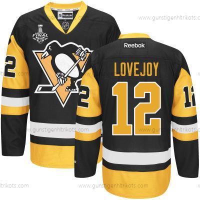 Herren Pittsburgh Penguins #12 Ben Lovejoy Ausweichtrikot 2017 Stanley Cup NHL Finals Patch Trikots – Schwarz