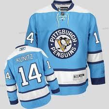 Herren Pittsburgh Penguins #14 Chris Kunitz Trikots – Blau