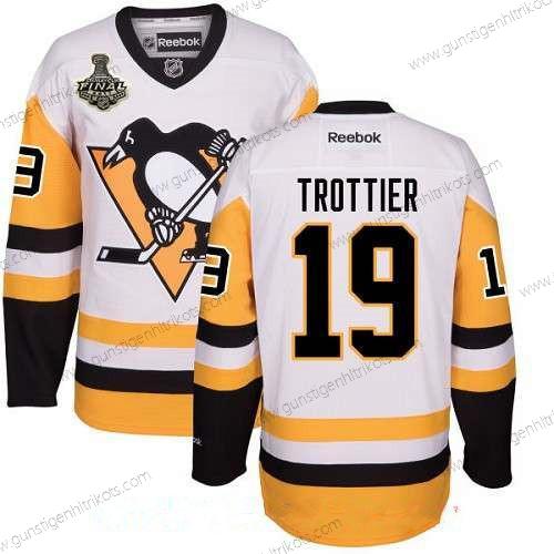 Herren Pittsburgh Penguins #19 Bryan Trottier Ausweichtrikot 2017 Stanley Cup Finals Patch Strickerei NHL Reebok Hockey Trikots – Weiß