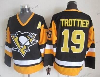 Herren Pittsburgh Penguins #19 Bryan Trottier Retro CCM Trikots – Schwarz