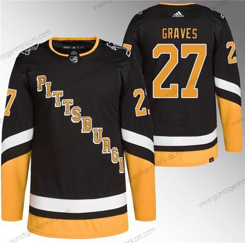 Herren Pittsburgh Penguins #27 Ryan Graves 2021-22 ersatzweise Primegreen Strickerei Trikots – Schwarz