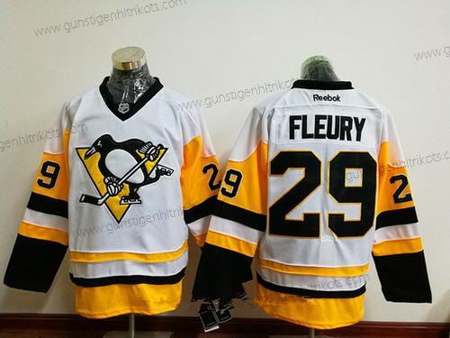 Herren Pittsburgh Penguins #29 Marc-Andre Fleury 2016-17 Heimtrikots Strickerei NHL Retro Hockey Trikots – Weiß