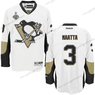 Herren Pittsburgh Penguins #3 Olli Maatta Road 2017 Stanley Cup NHL Finals Patch Trikots – Weiß