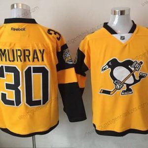 Herren Pittsburgh Penguins #30 Matt Murray 2017 Stadium Series Strickerei NHL Reebok Hockey Trikots – Gelb