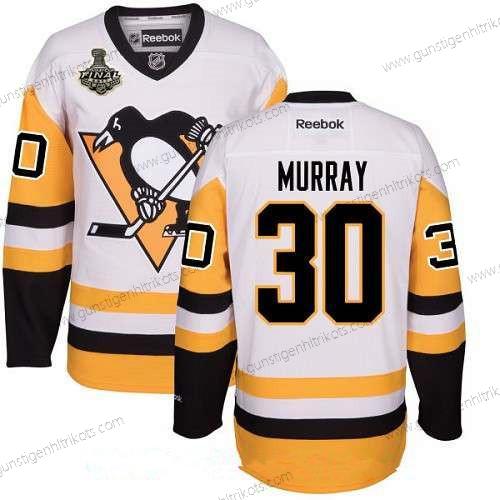 Herren Pittsburgh Penguins #30 Matt Murray Ausweichtrikot 2017 Stanley Cup Finals Patch Strickerei NHL Reebok Hockey Trikots – Weiß