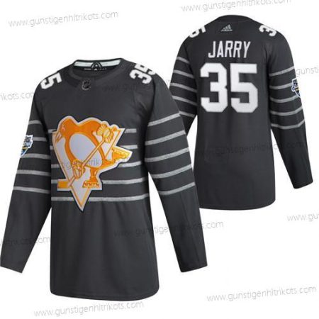 Herren Pittsburgh Penguins #35 Tristan Jarry All Star Strickerei NHL Trikots – Grau