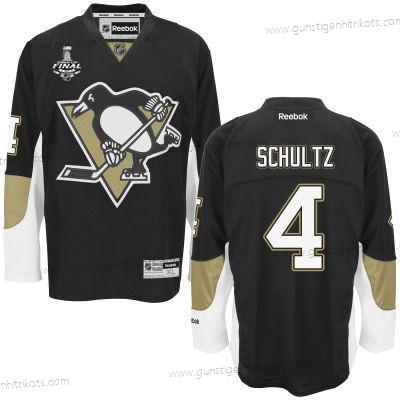 Herren Pittsburgh Penguins #4 Justin Schultz Team Color 2017 Stanley Cup NHL Finals Patch Trikots – Schwarz