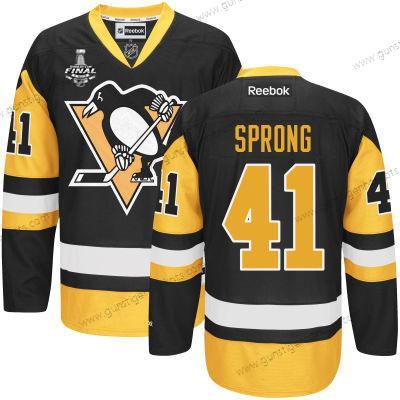 Herren Pittsburgh Penguins #41 Daniel Sprong Ausweichtrikot 2017 Stanley Cup NHL Finals Patch Trikots – Schwarz