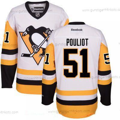 Herren Pittsburgh Penguins #51 Derrick Pouliot Ausweichtrikot Strickerei NHL Reebok Hockey Trikots – Weiß