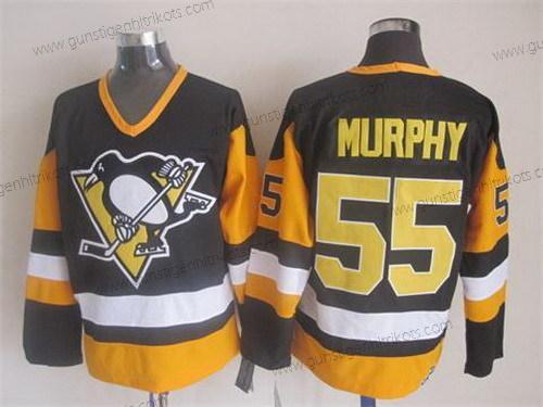 Herren Pittsburgh Penguins #55 Larry Murphy Retro CCM Trikots – Schwarz