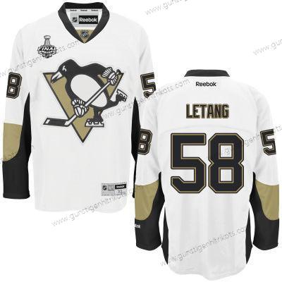 Herren Pittsburgh Penguins #58 Kris Letang Road 2017 Stanley Cup NHL Finals Patch Trikots – Weiß