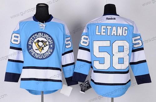 Herren Pittsburgh Penguins #58 Kris Letang Trikots – Blau