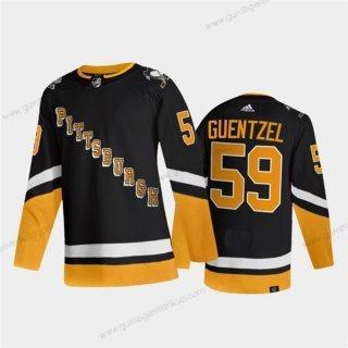 Herren Pittsburgh Penguins #59 Jake Guentzel 2021-2022 Strickerei Trikots – Schwarz