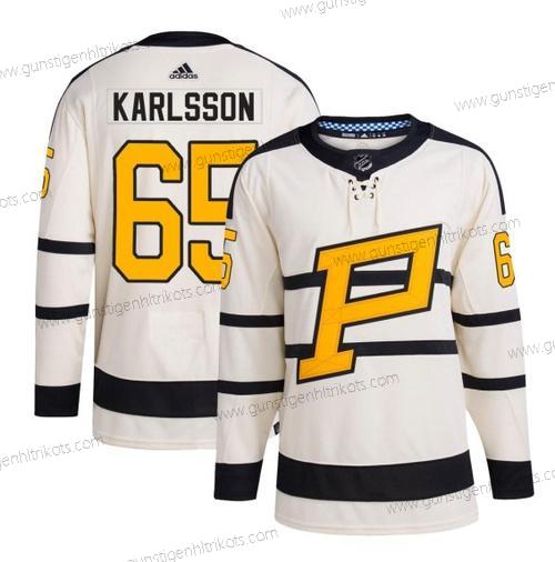 Herren Pittsburgh Penguins #65 Erik Karlsson 2023 Winter Klassisch Strickerei Trikots – Creme