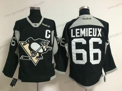 Herren Pittsburgh Penguins #66 Mario Lemieux 2014 Training Trikots – Schwarz