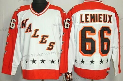 Herren Pittsburgh Penguins #66 Mario Lemieux All-Star Retro CCM Trikots – Weiß