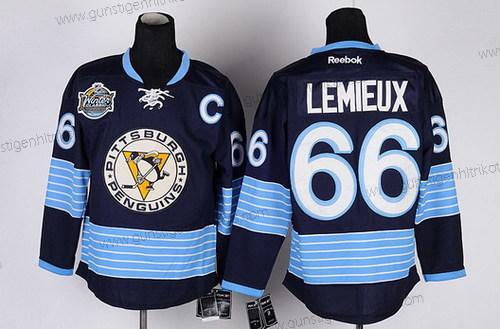 Herren Pittsburgh Penguins #66 Mario Lemieux Ausweichtrikot Trikots – Marineblau Blau