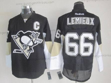 Herren Pittsburgh Penguins #66 Mario Lemieux Trikots – Schwarz