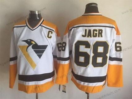 Herren Pittsburgh Penguins #68 Jaromir Jagr CCM Vintage Trikots – Weiß