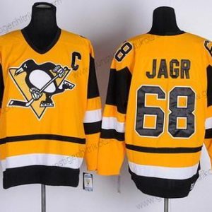 Herren Pittsburgh Penguins #68 Jaromir Jagr Retro CCM Trikots – Gelb