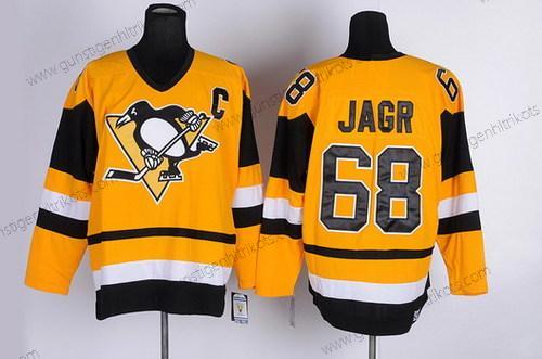 Herren Pittsburgh Penguins #68 Jaromir Jagr Retro CCM Trikots – Gelb