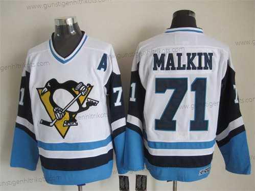 Herren Pittsburgh Penguins #71 Evgeni Malkin 1972 With CCM Vintage Trikots – Weiß Blau