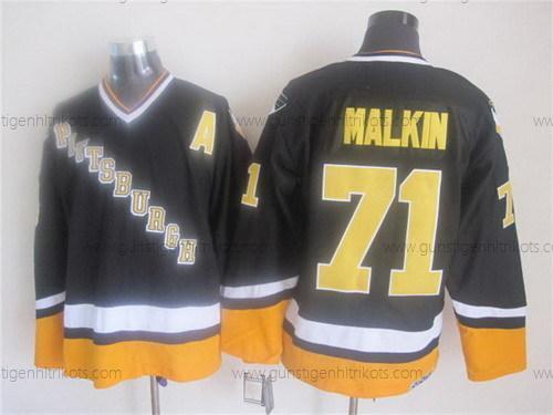 Herren Pittsburgh Penguins #71 Evgeni Malkin 1993 Retro CCM Trikots – Schwarz