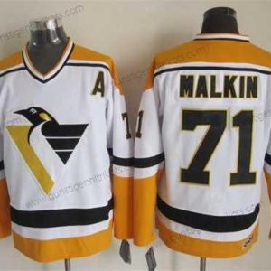 Herren Pittsburgh Penguins #71 Evgeni Malkin 1993 With CCM Vintage Trikots – Weiß Gelb