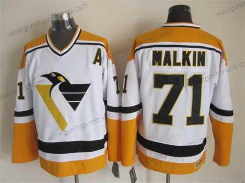 Herren Pittsburgh Penguins #71 Evgeni Malkin 1993 With CCM Vintage Trikots – Weiß Gelb