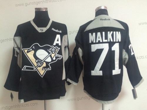 Herren Pittsburgh Penguins #71 Evgeni Malkin 2014 Training Trikots – Schwarz