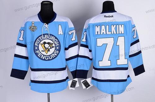 Herren Pittsburgh Penguins #71 Evgeni Malkin 2017 Stanley Cup NHL Finals A Patch Trikots – Blau