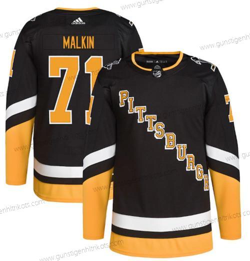 Herren Pittsburgh Penguins #71 Evgeni Malkin 2021-2022 Strickerei Trikots – Schwarz