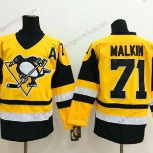 Herren Pittsburgh Penguins #71 Evgeni Malkin Retro CCM Trikots – Gelb