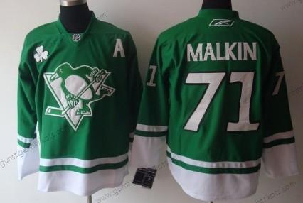 Herren Pittsburgh Penguins #71 Evgeni Malkin St. Patrick’S Day Trikots – Grün