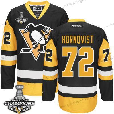 Herren Pittsburgh Penguins #72 Patric Hornqvist Ausweichtrikot Trikots 2017 Stanley Cup Champions Patch – Schwarz