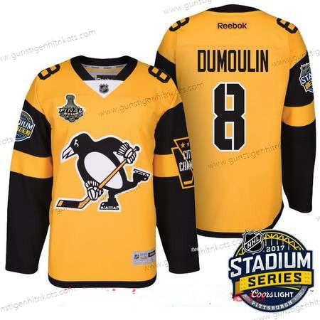 Herren Pittsburgh Penguins #8 Brian Dumoulin Stadium Series 2017 Stanley Cup Finals Patch Strickerei NHL Reebok Hockey Trikots – Gelb