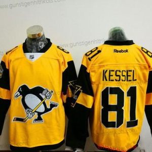 Herren Pittsburgh Penguins #81 Phil Kessel 2017 Stadium Series Strickerei NHL Reebok Hockey Trikots – Gelb